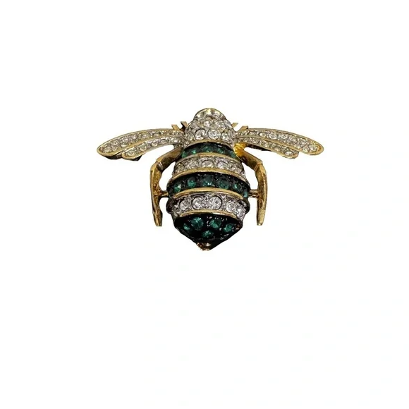 Joan Rivers Collection Gold Tone Clear and Green
Bee Brooch Pin Rhinestones NWOT - Picture 10 of 12